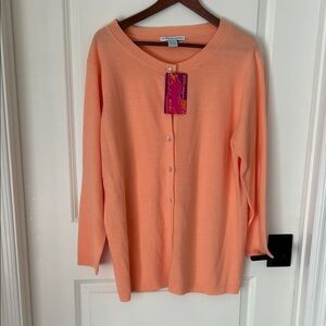 One Step Up Plus Peach Cardigan
